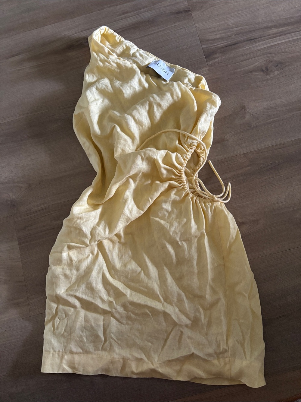 Blush Pale Yellow Linen Summer Dress